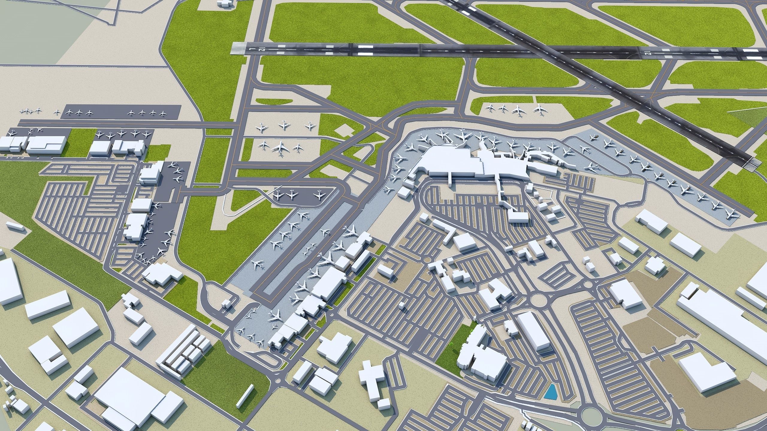 Perth Airport 10km Low-poly 3D model_6