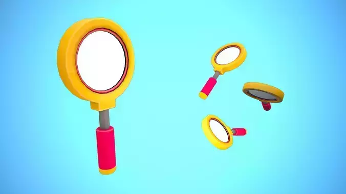 MAGNIFYING GLASS CARTOON STYLIZED 1 Low-poly 3D model