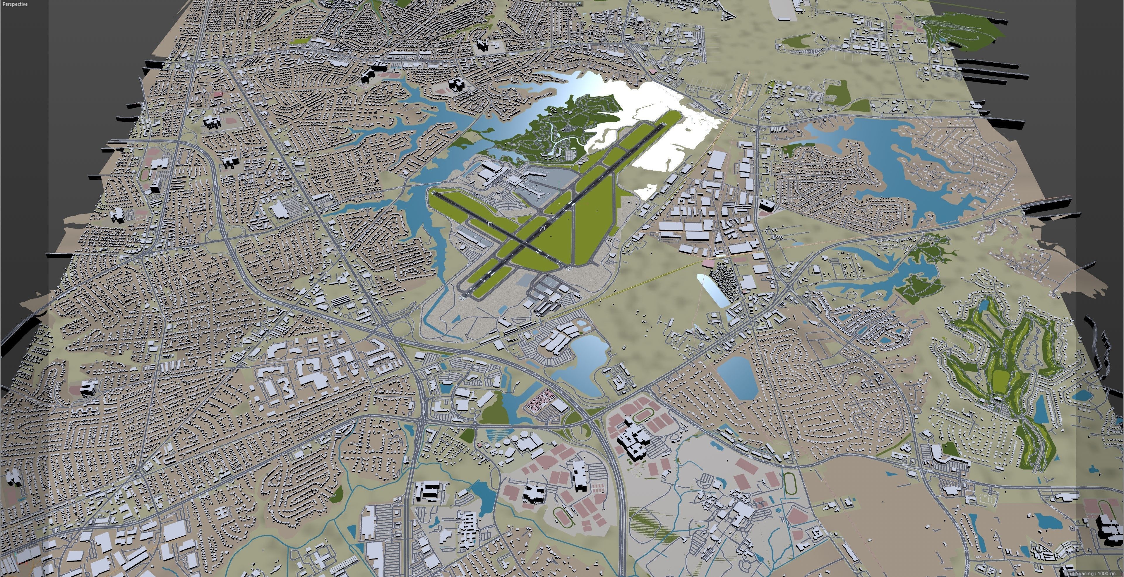 Norfolk International Airport 10km Low-poly 3D model_8