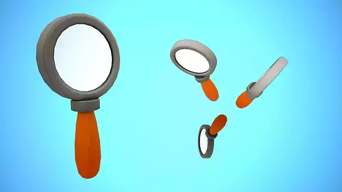  MAGNIFYING GLASS CARTOON STYLIZED 2  Low-poly 3D model