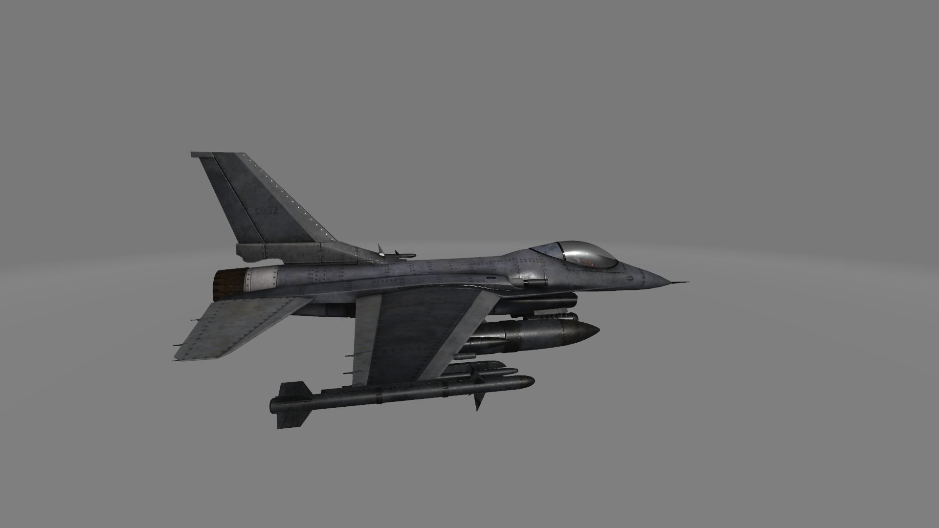 fighter jet  Low-poly 3D model_5