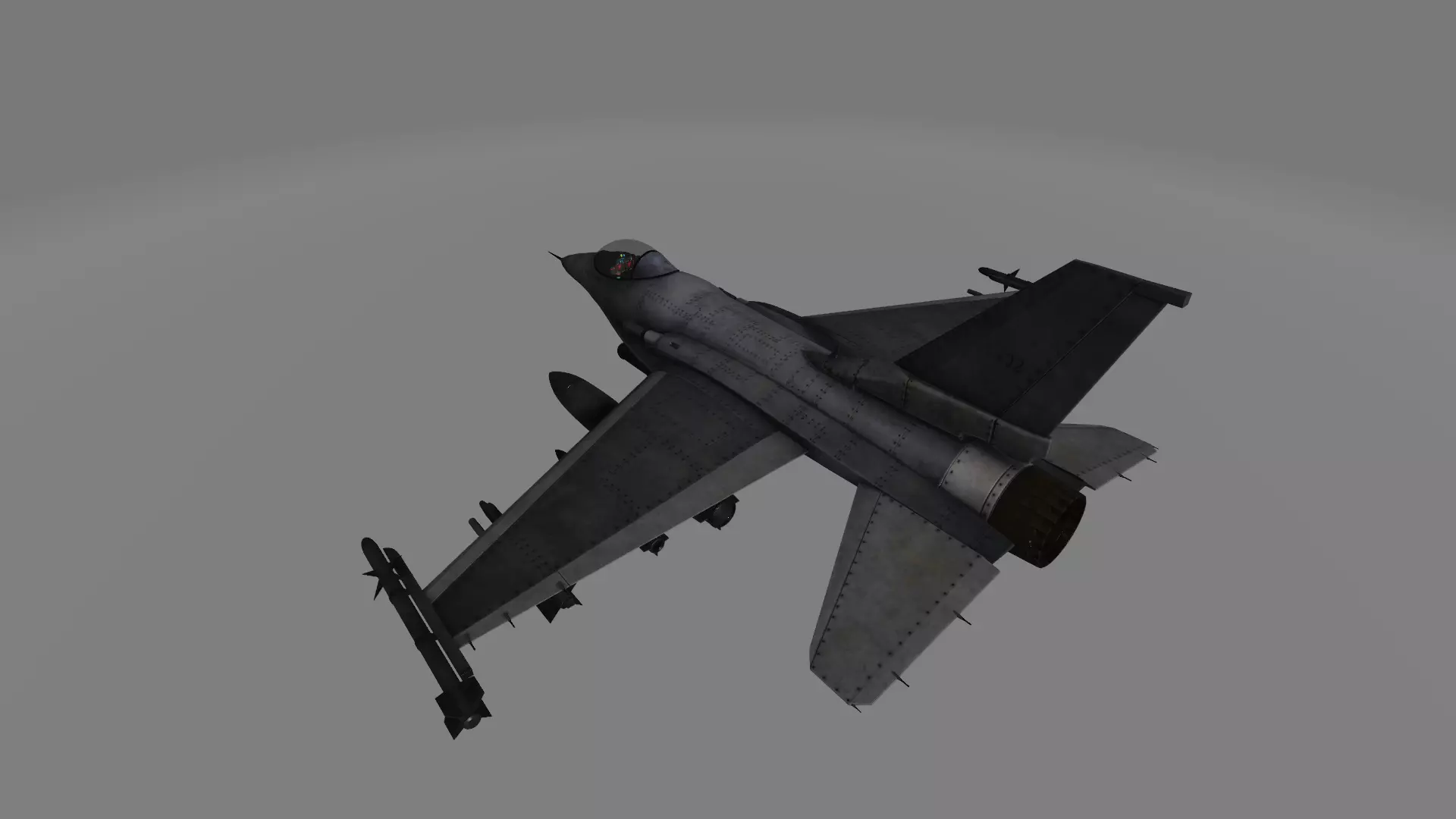 fighter jet  Low-poly 3D model_0