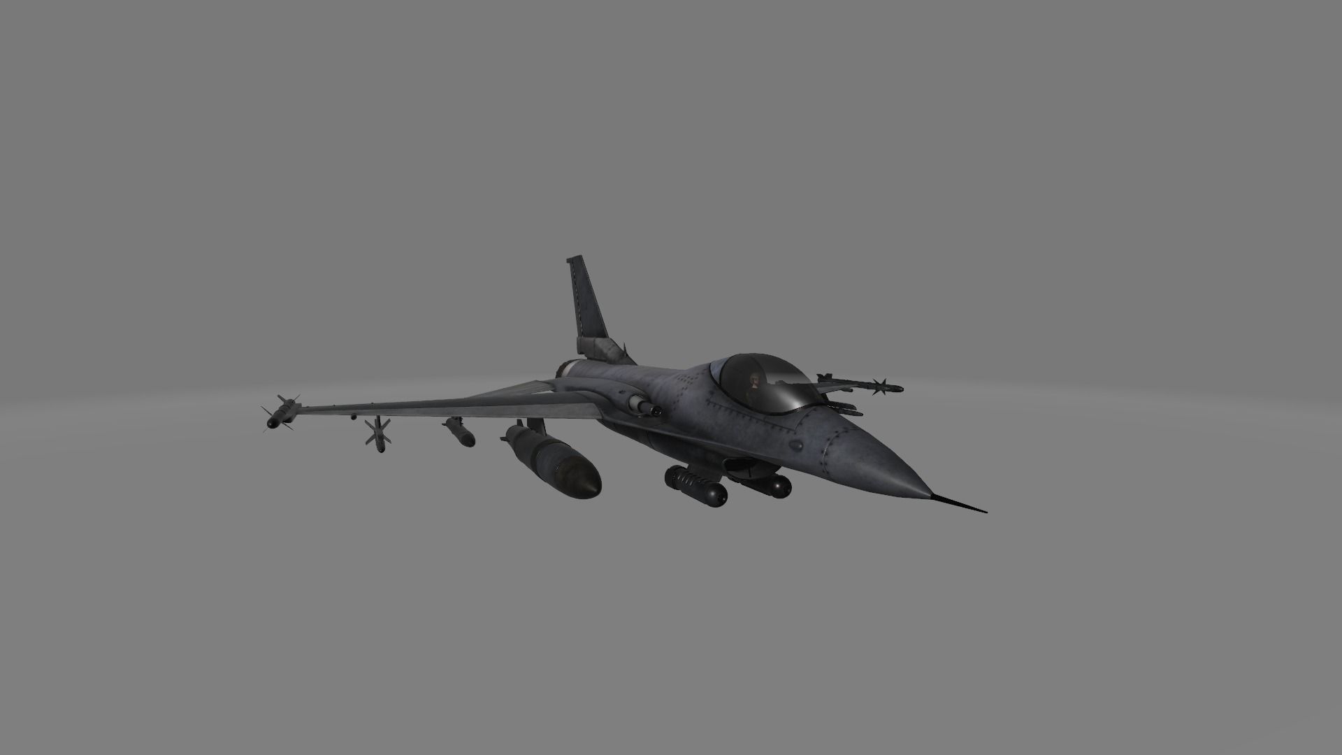 fighter jet  Low-poly 3D model_6