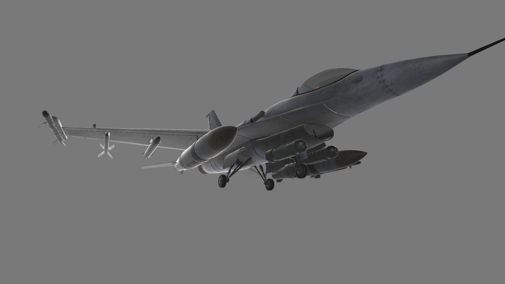 fighter jet  Low-poly 3D model_7