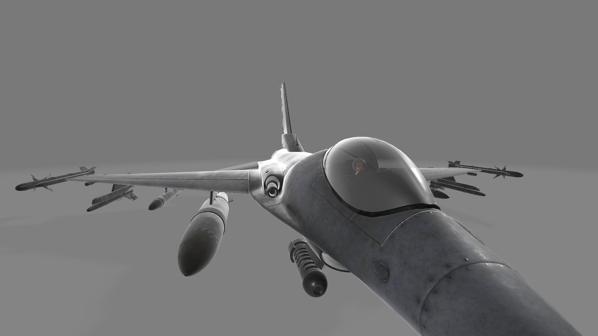 fighter jet  Low-poly 3D model_1