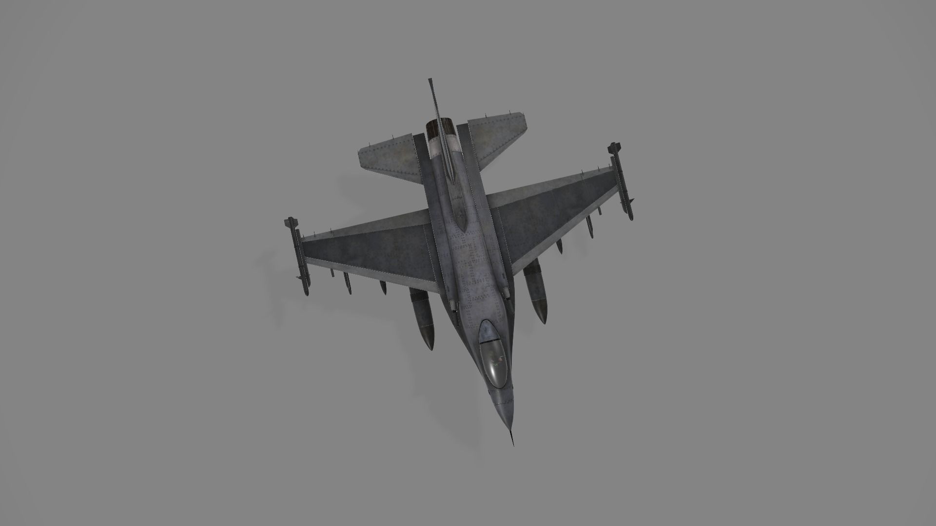 fighter jet  Low-poly 3D model_2
