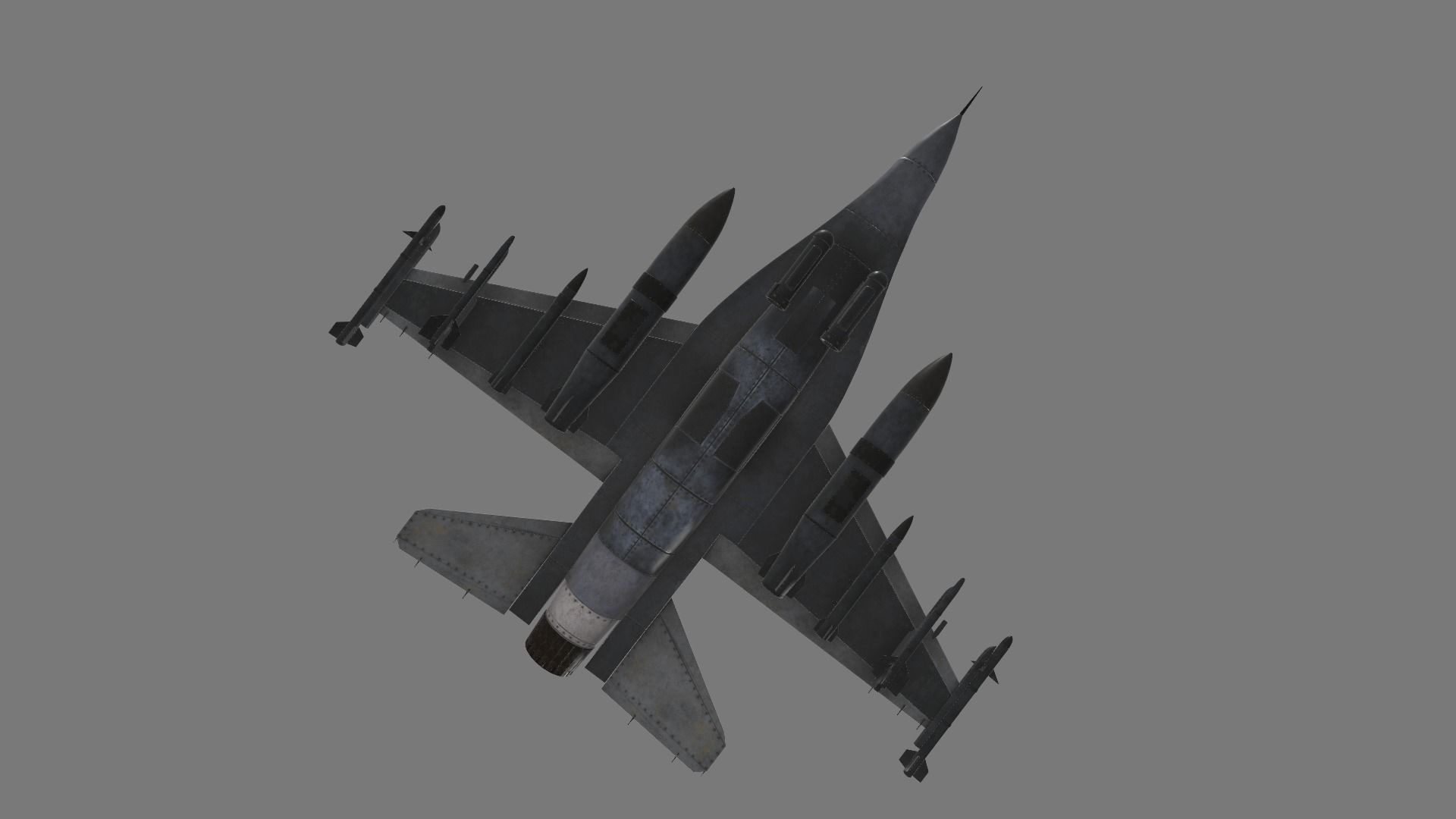fighter jet  Low-poly 3D model_3