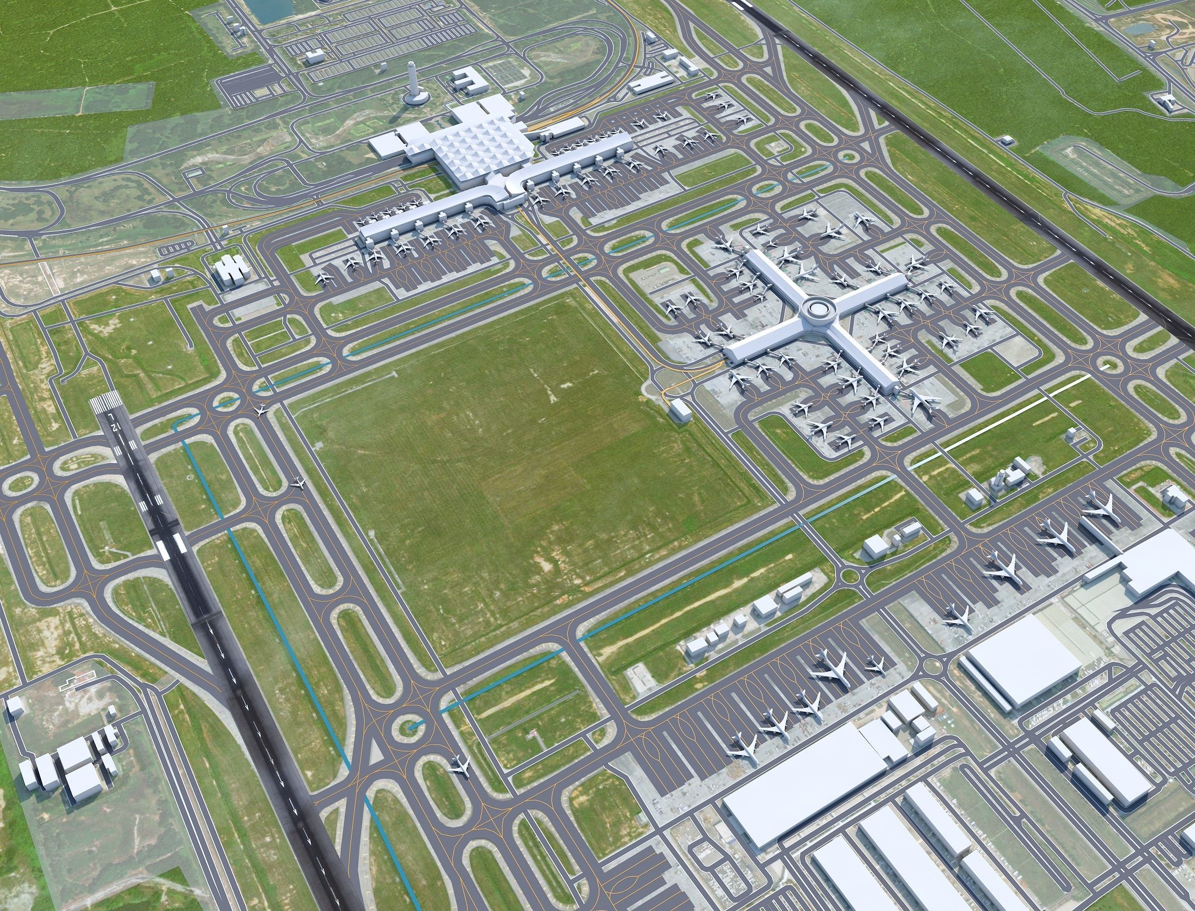 Kuala Lumpur Airport 12km Low-poly 3D model_1