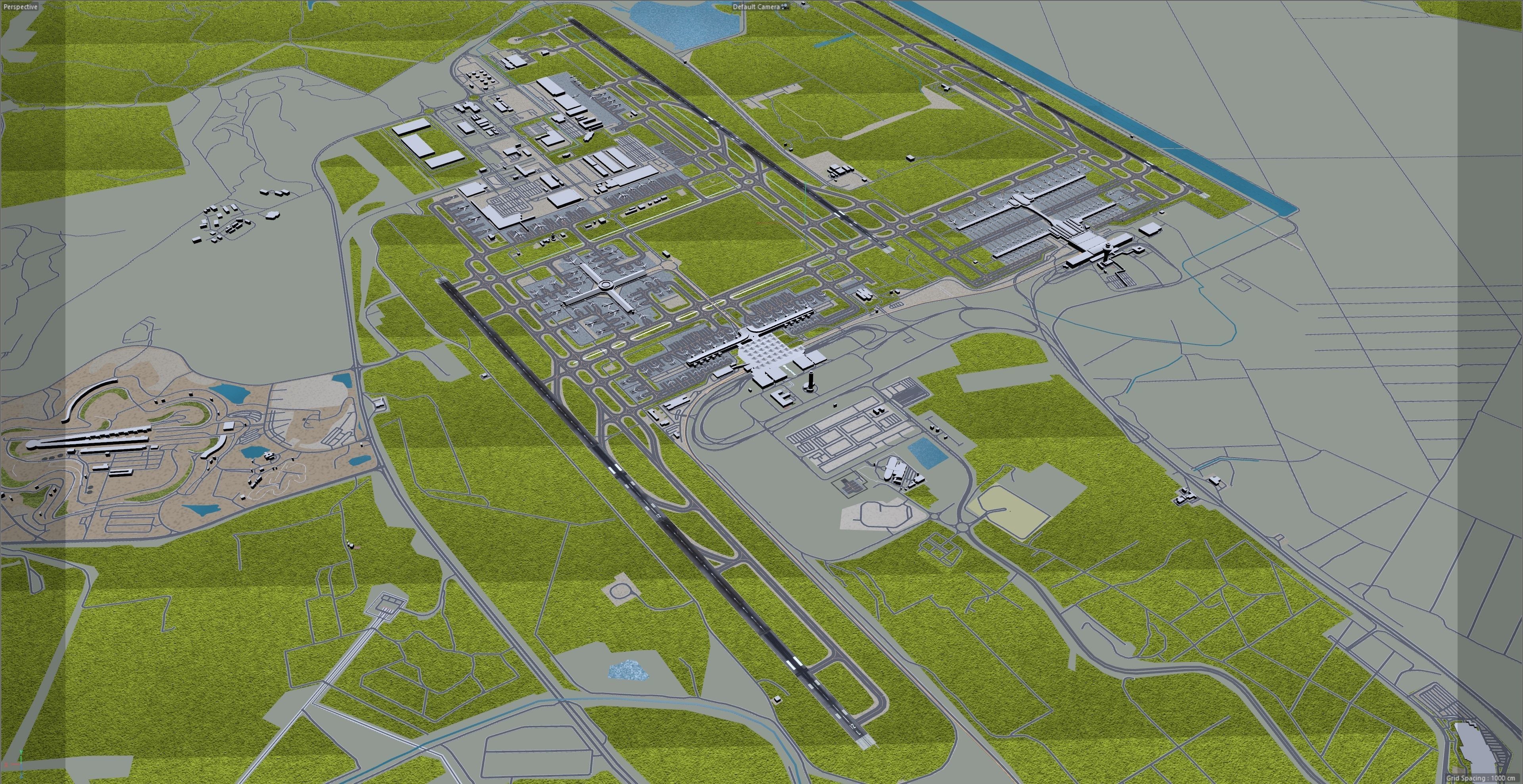 Kuala Lumpur Airport 12km Low-poly 3D model_10