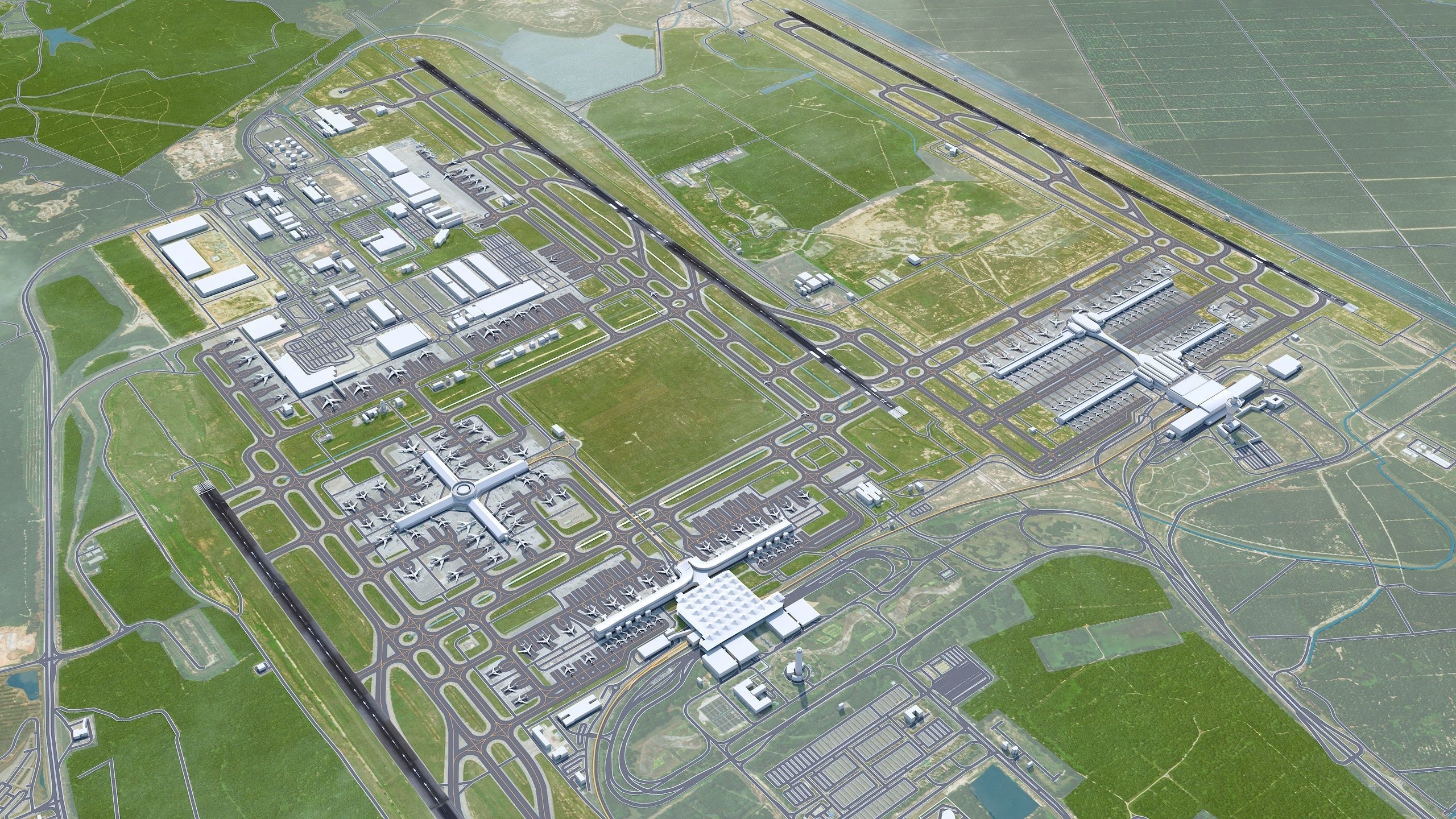 Kuala Lumpur Airport 12km Low-poly 3D model_6