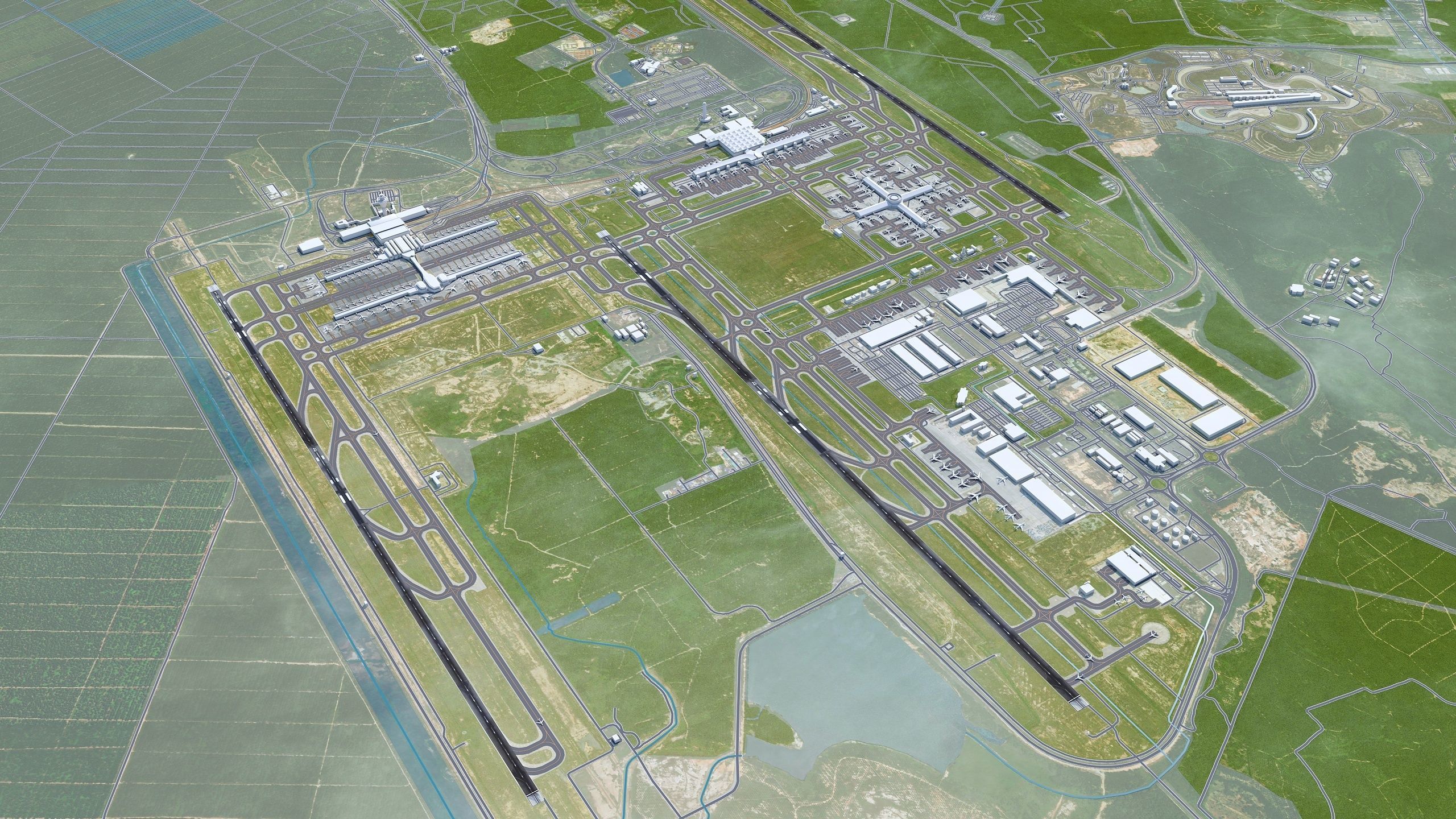 Kuala Lumpur Airport 12km Low-poly 3D model_4