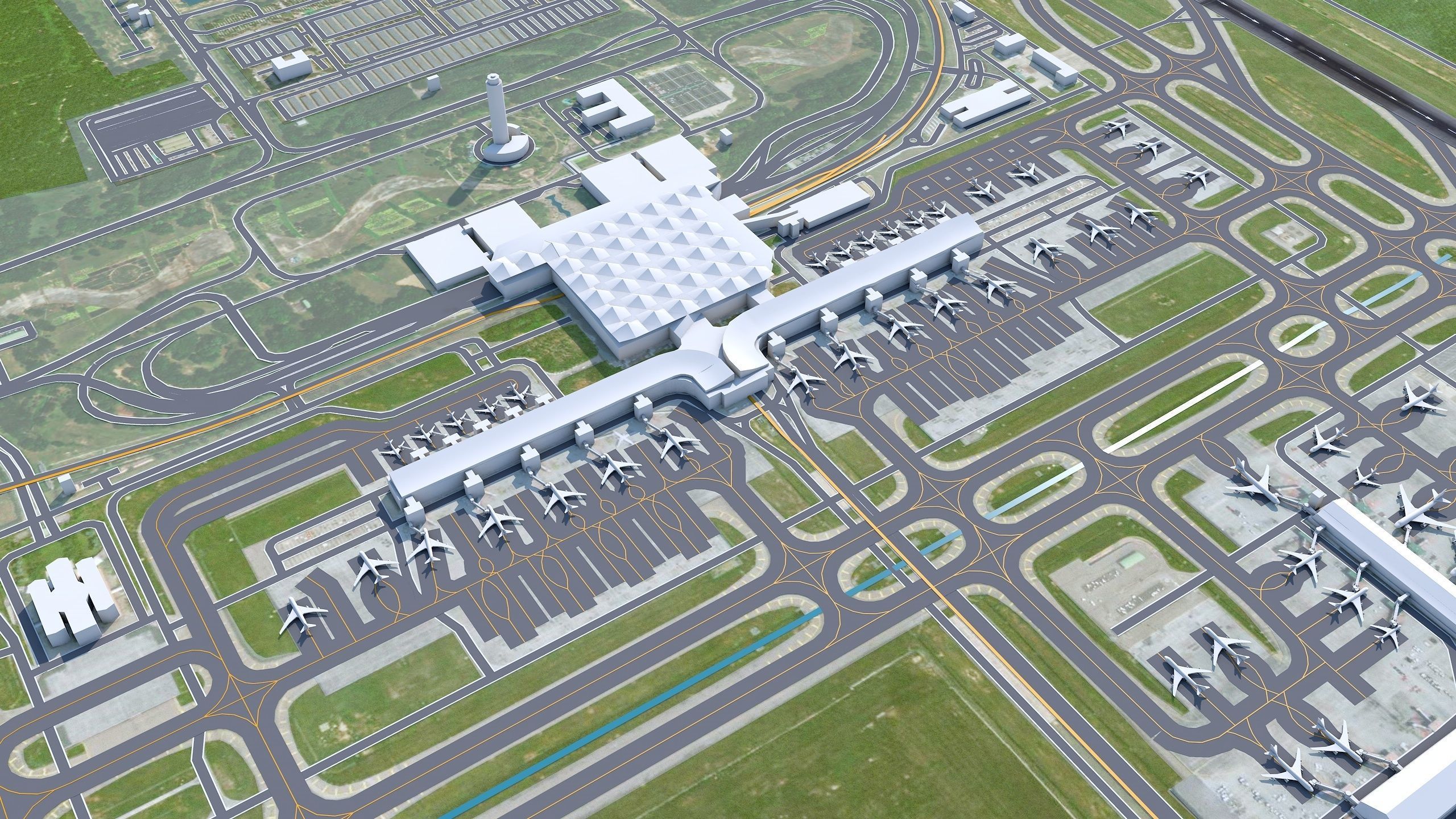 Kuala Lumpur Airport 12km Low-poly 3D model_2
