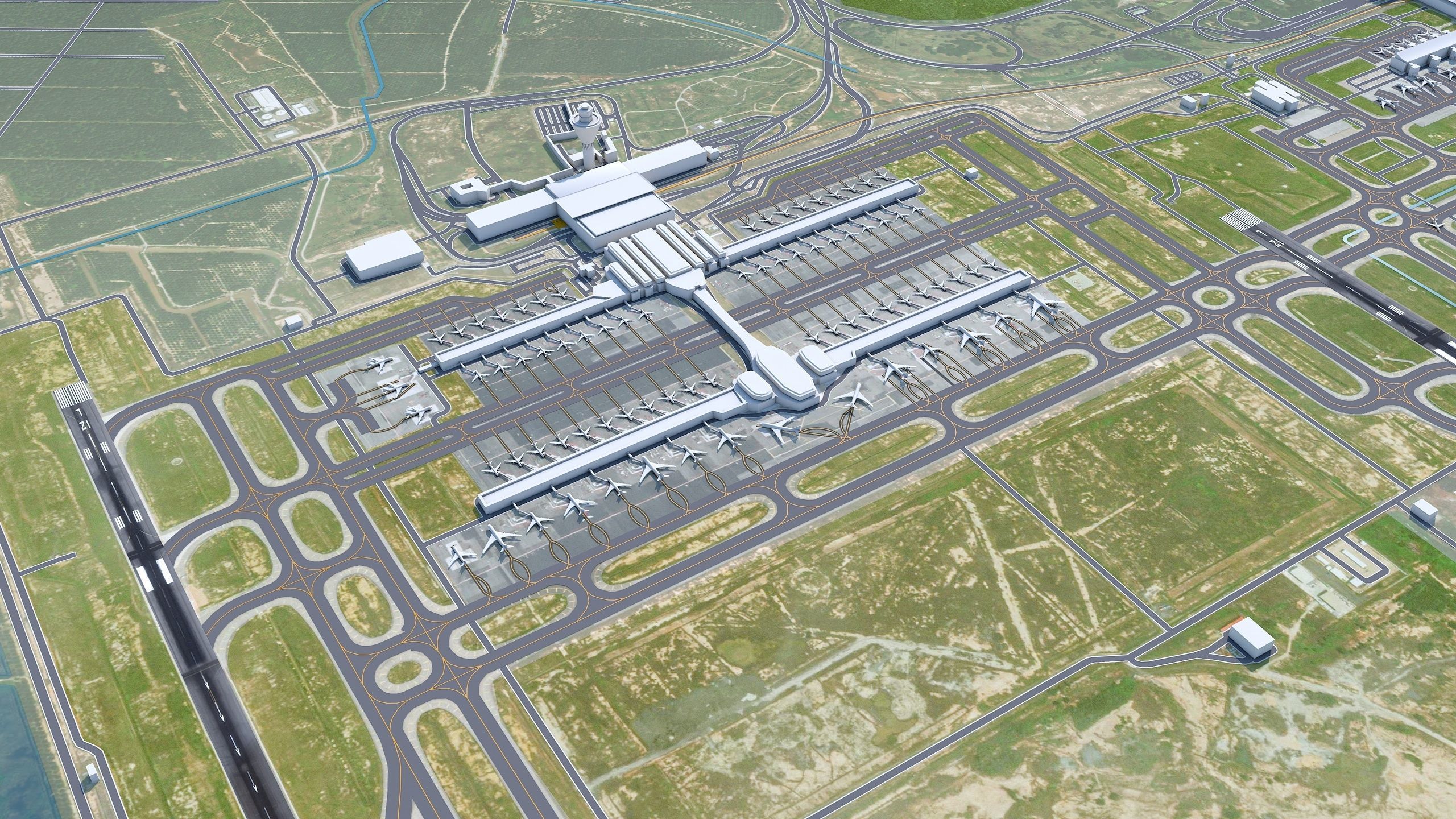 Kuala Lumpur Airport 12km Low-poly 3D model_5