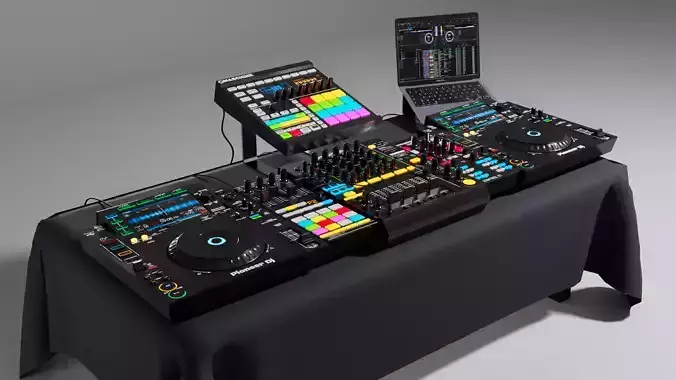 Pioneer DJ Music Set MAYA 3D Model