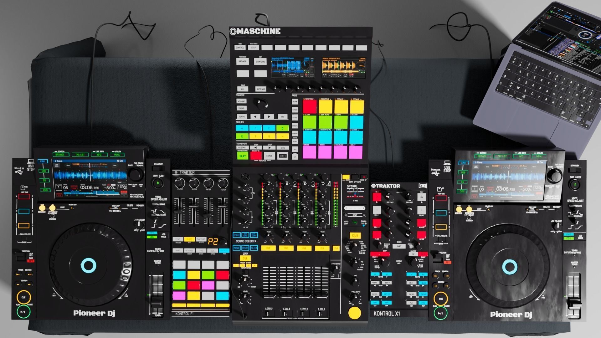 Pioneer DJ Music Set MAYA 3D Model 3D model_11