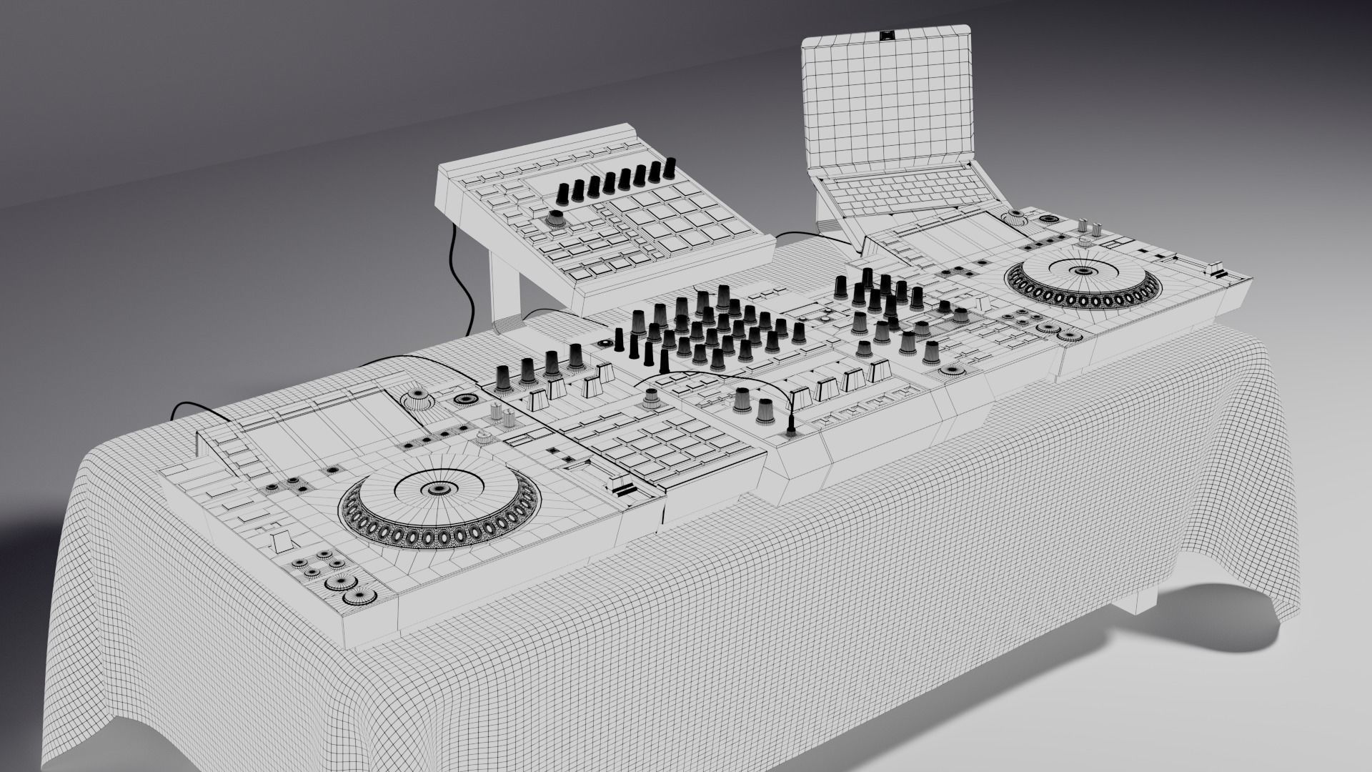 Pioneer DJ Music Set MAYA 3D Model 3D model_12