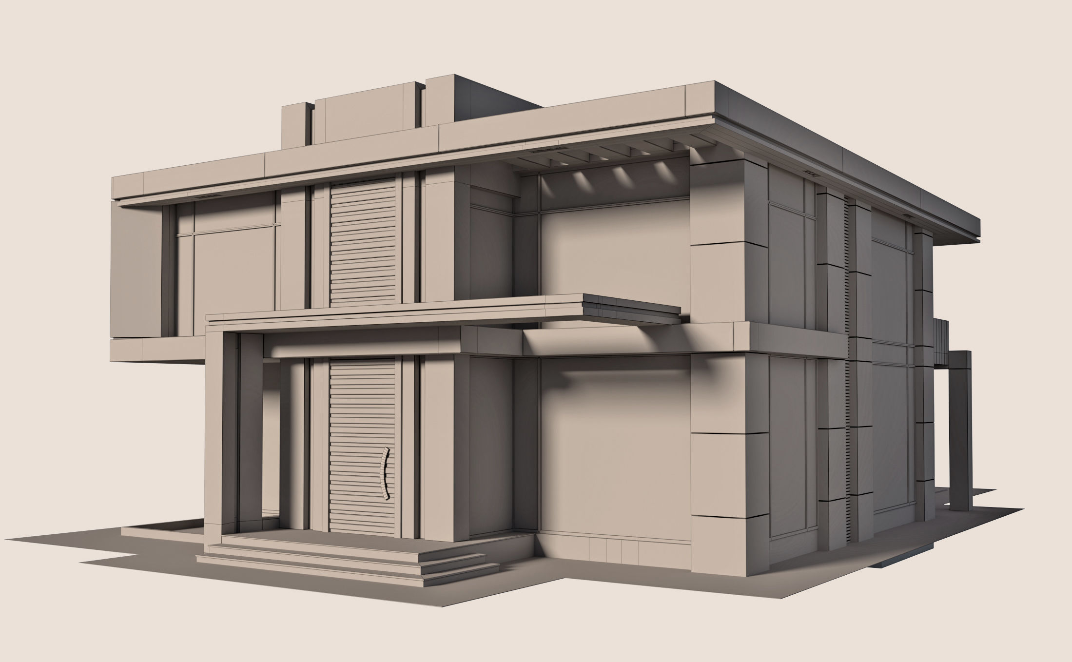 Villa With Pool and Waterfall  3D model_8