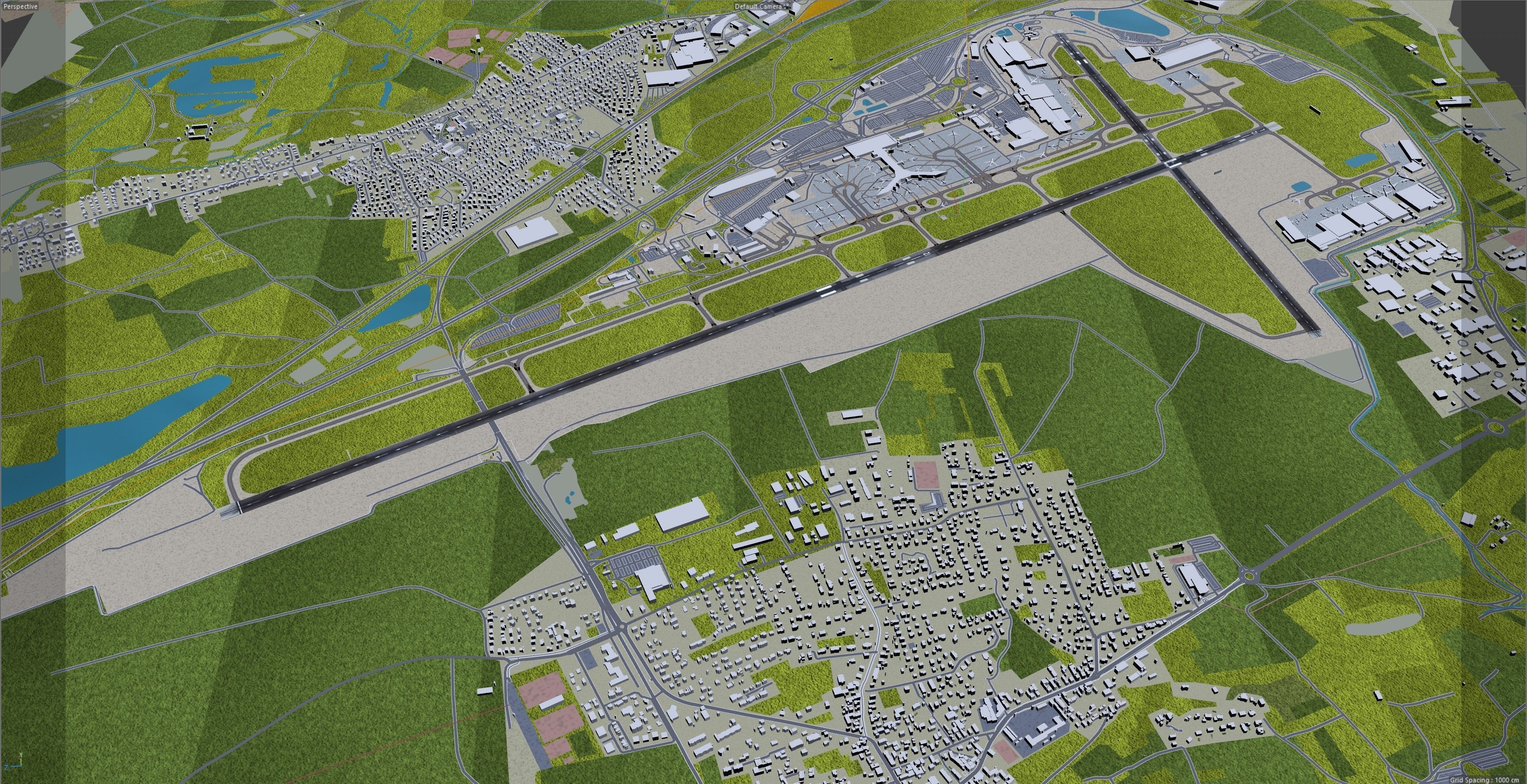 Euro Airport Basel 7km Low-poly 3D model_9