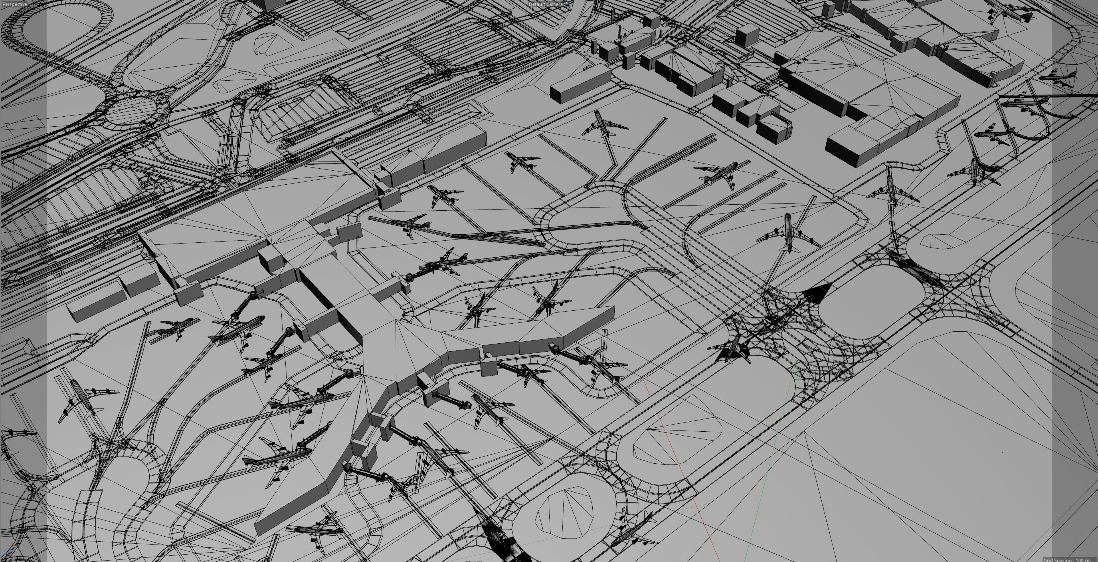 Euro Airport Basel 7km Low-poly 3D model_10