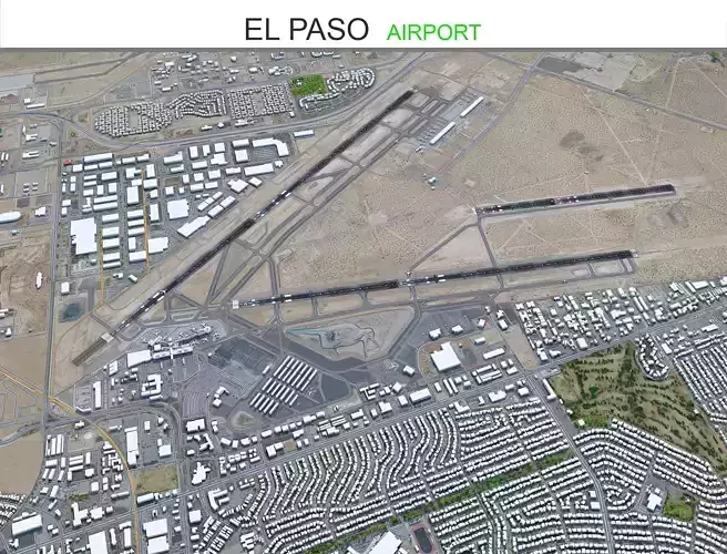 El Paso Airport 15km Low-poly 3D model