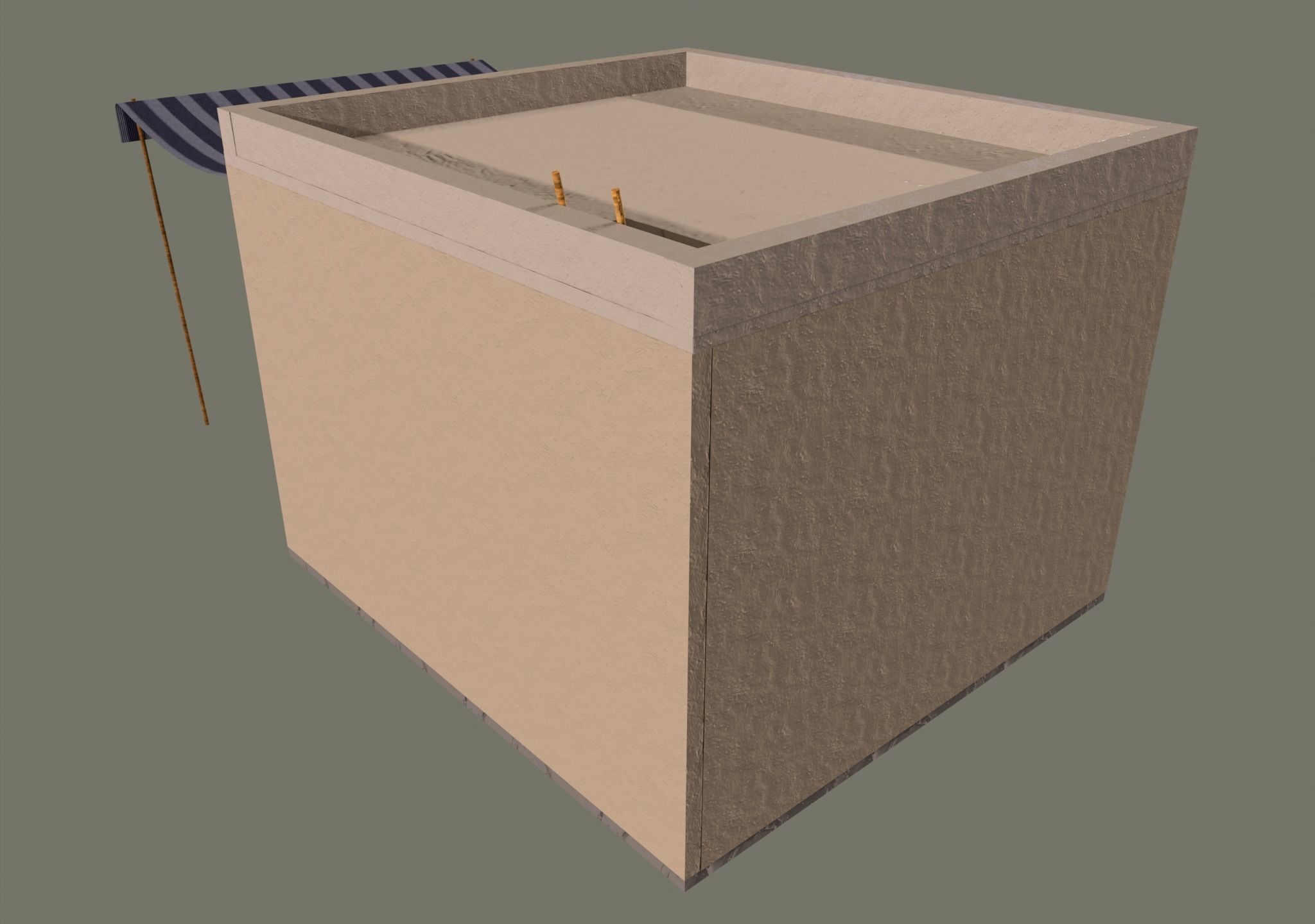 Desert House Low-poly 3D model_7