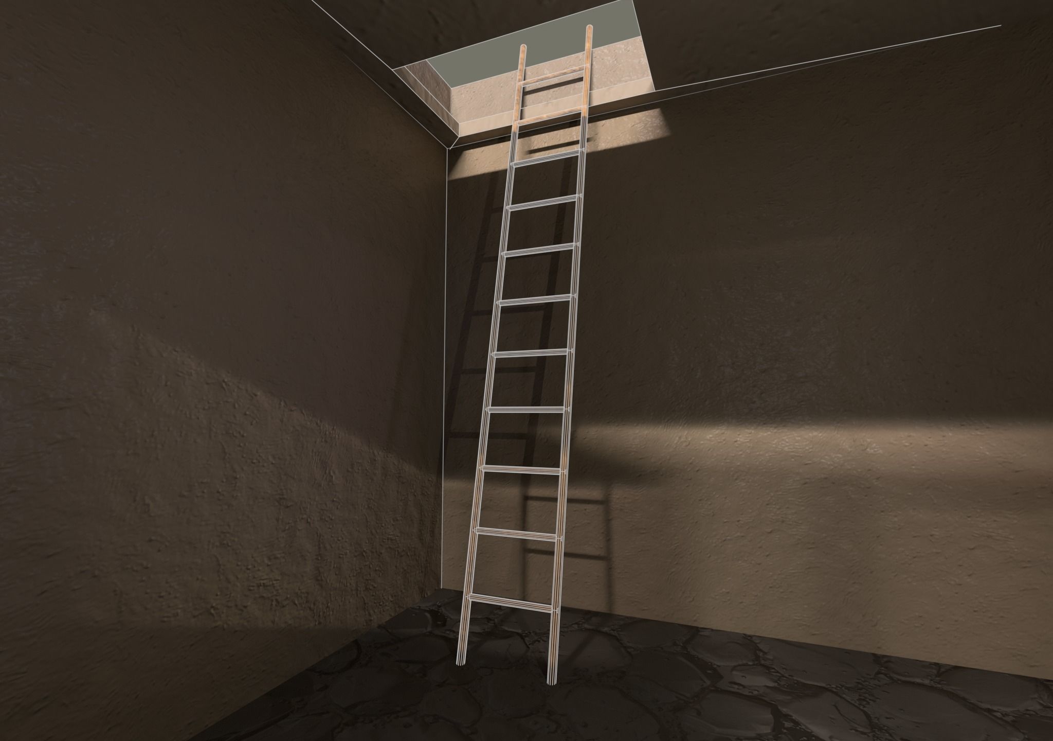 Desert House Low-poly 3D model_12