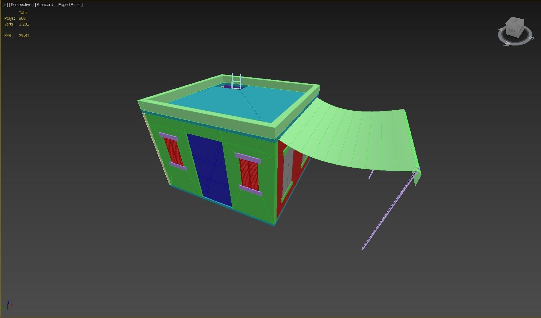 Desert House Low-poly 3D model_13