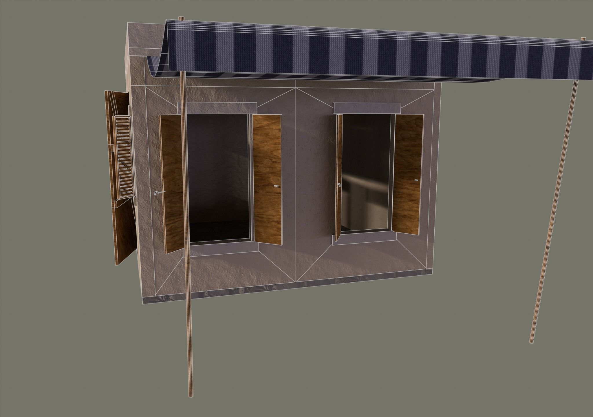 Desert House Low-poly 3D model_4