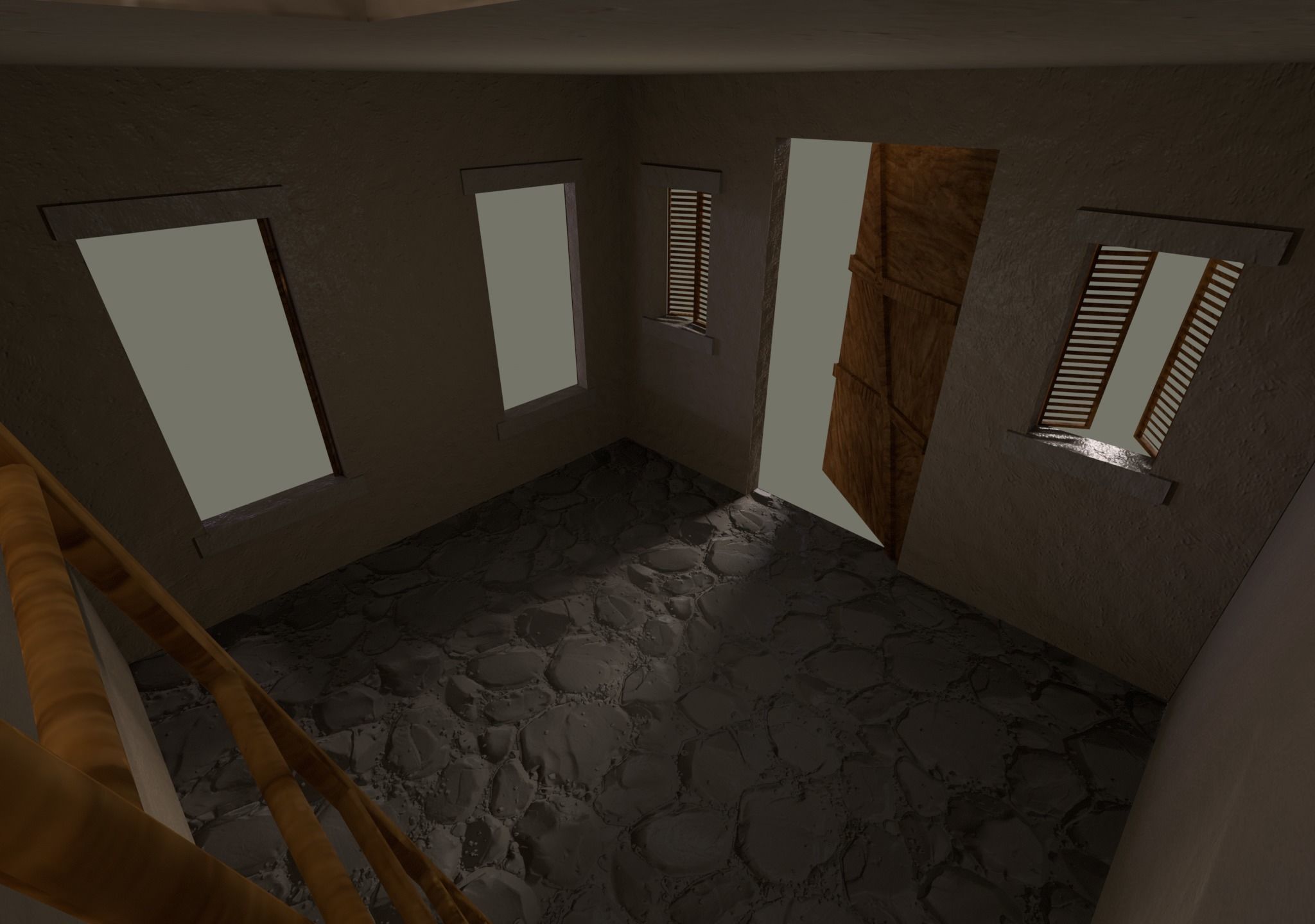 Desert House Low-poly 3D model_10