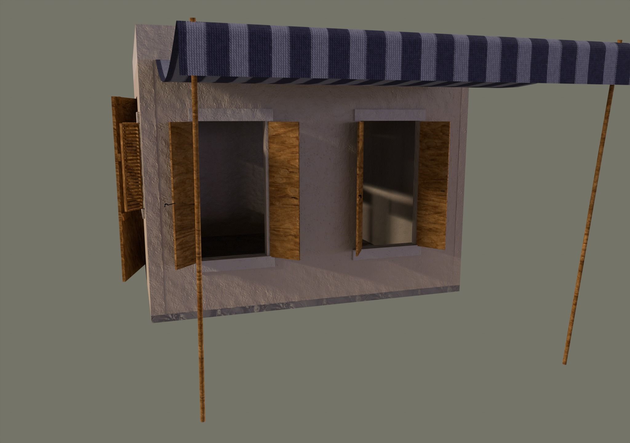 Desert House Low-poly 3D model_3