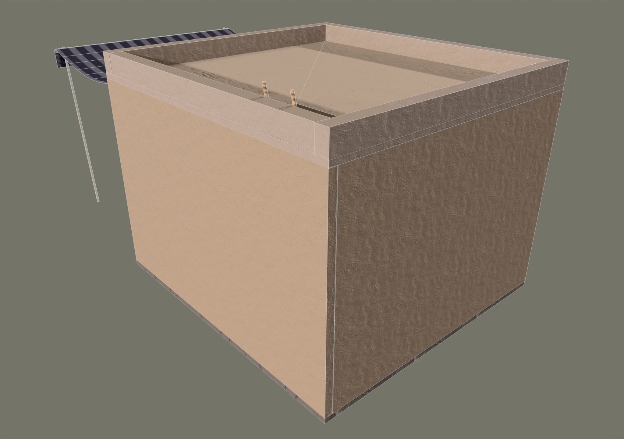 Desert House Low-poly 3D model_8