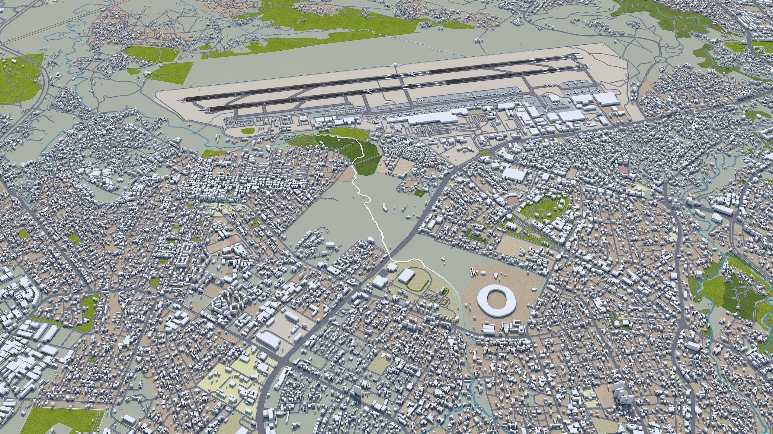 Addis Ababa Bole Airport 10km Low-poly 3D model_6