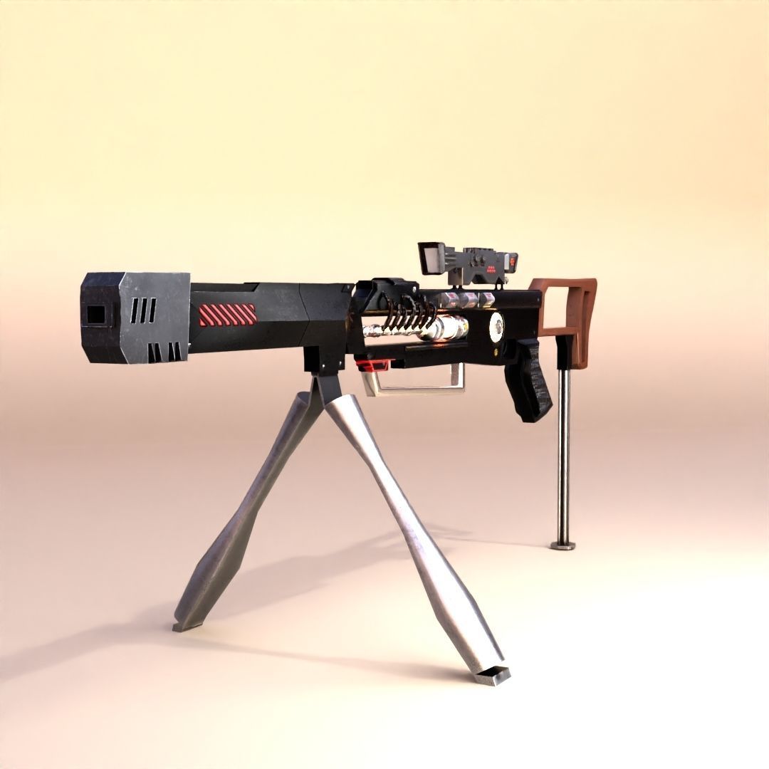Sci-fi Gun Low-poly 3D model_2