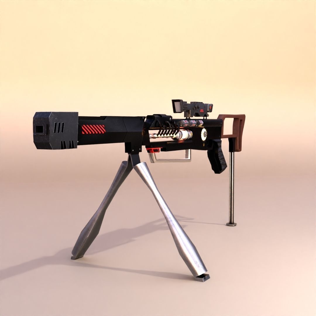 Sci-fi Gun Low-poly 3D model_3
