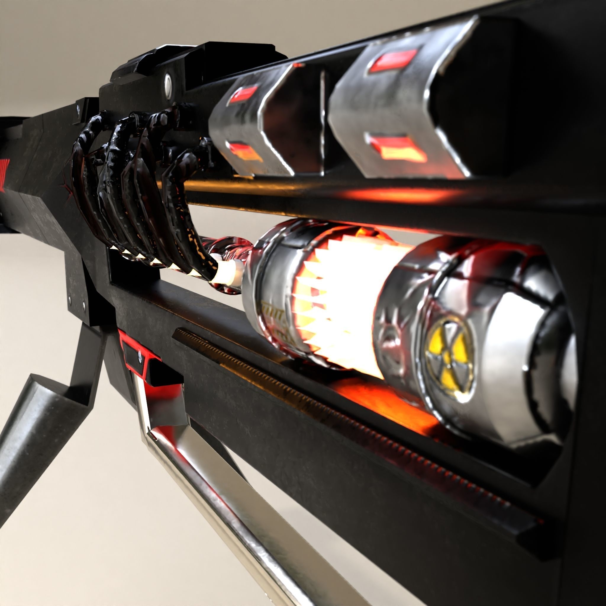 Sci-fi Gun Low-poly 3D model_4