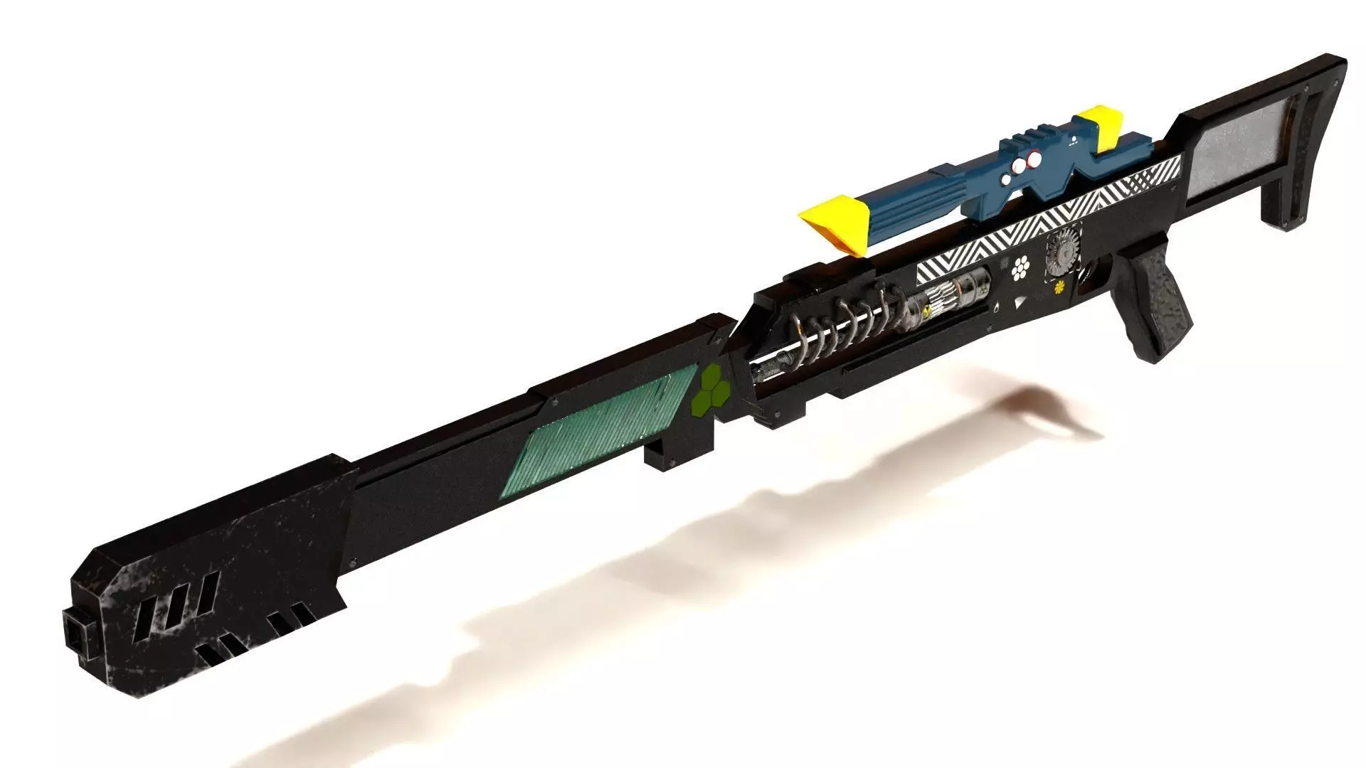 Sci-fi Gun Low-poly 3D model_0