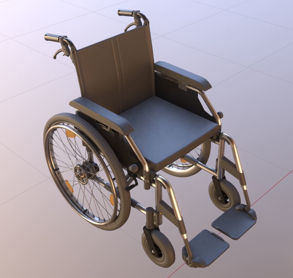 Wheelchair High-Poly and Low-Poly Version 3D Model Collection_32