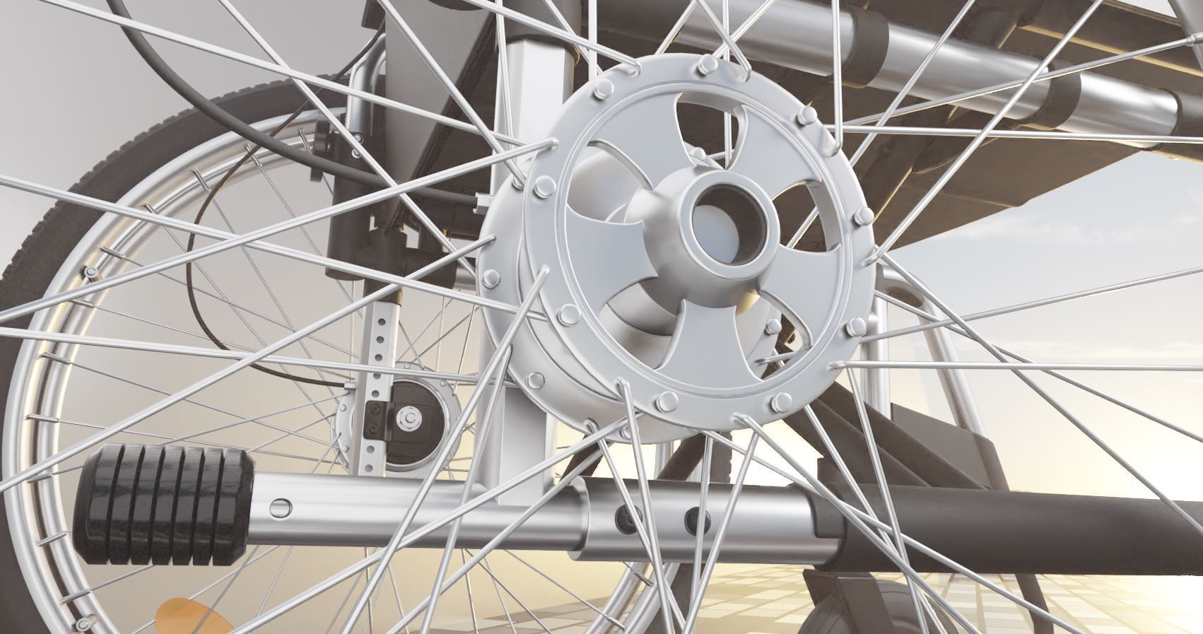 Wheelchair High-Poly and Low-Poly Version 3D Model Collection_15