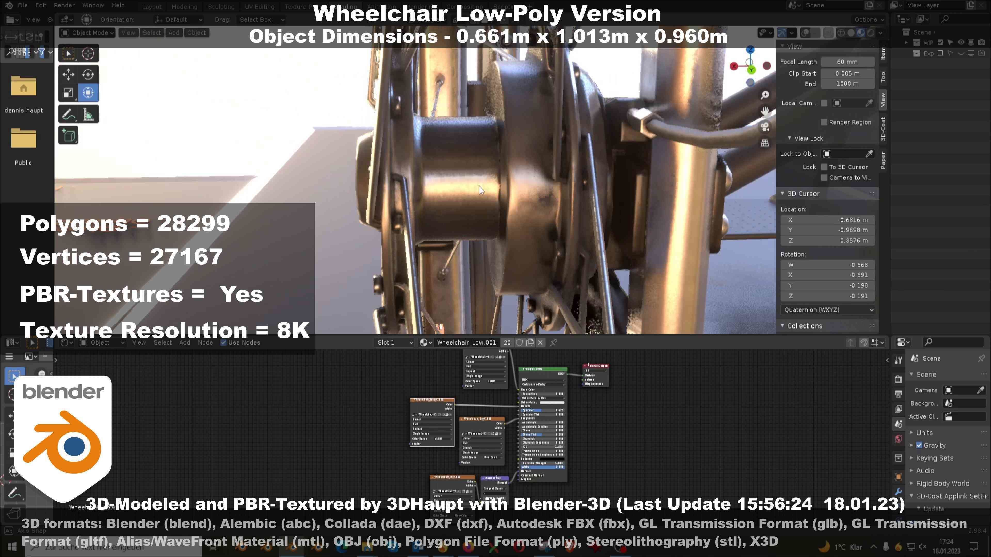 Wheelchair High-Poly and Low-Poly Version 3D Model Collection_63