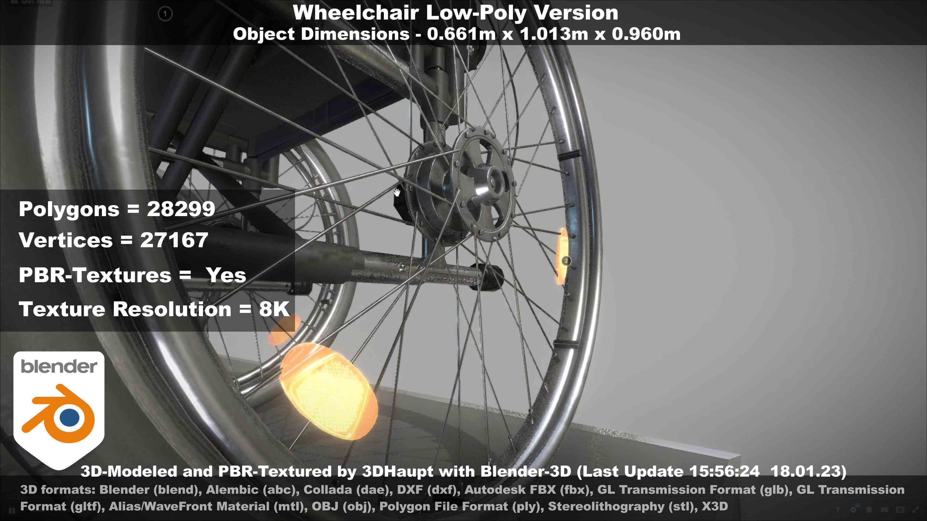 Wheelchair High-Poly and Low-Poly Version 3D Model Collection_65