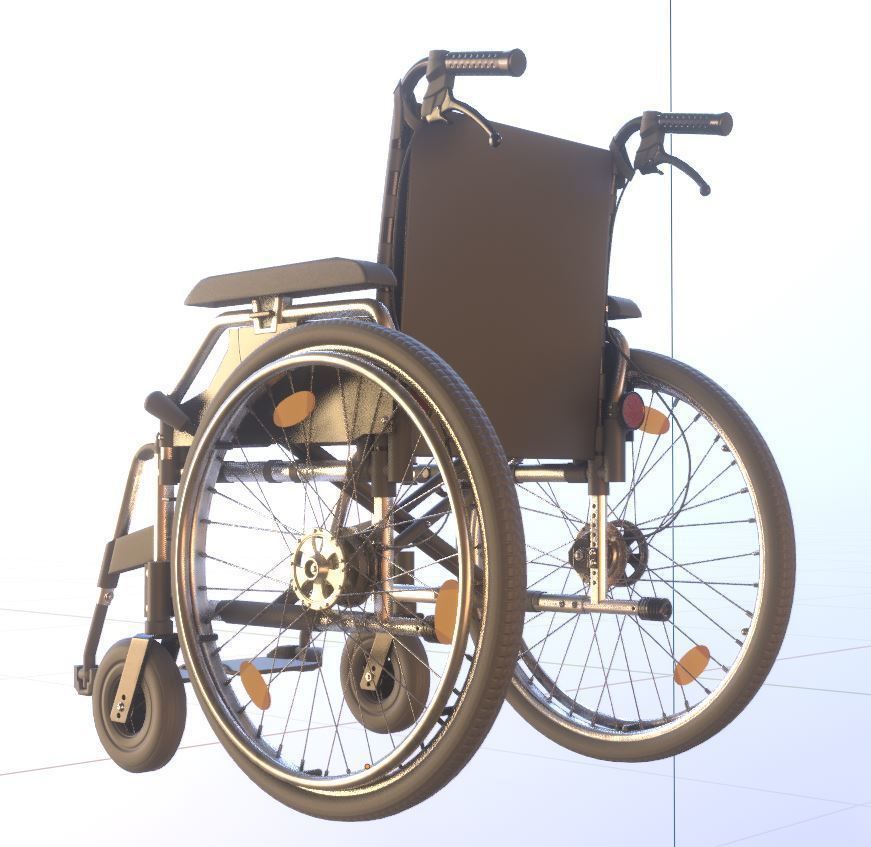 Wheelchair High-Poly and Low-Poly Version 3D Model Collection_20