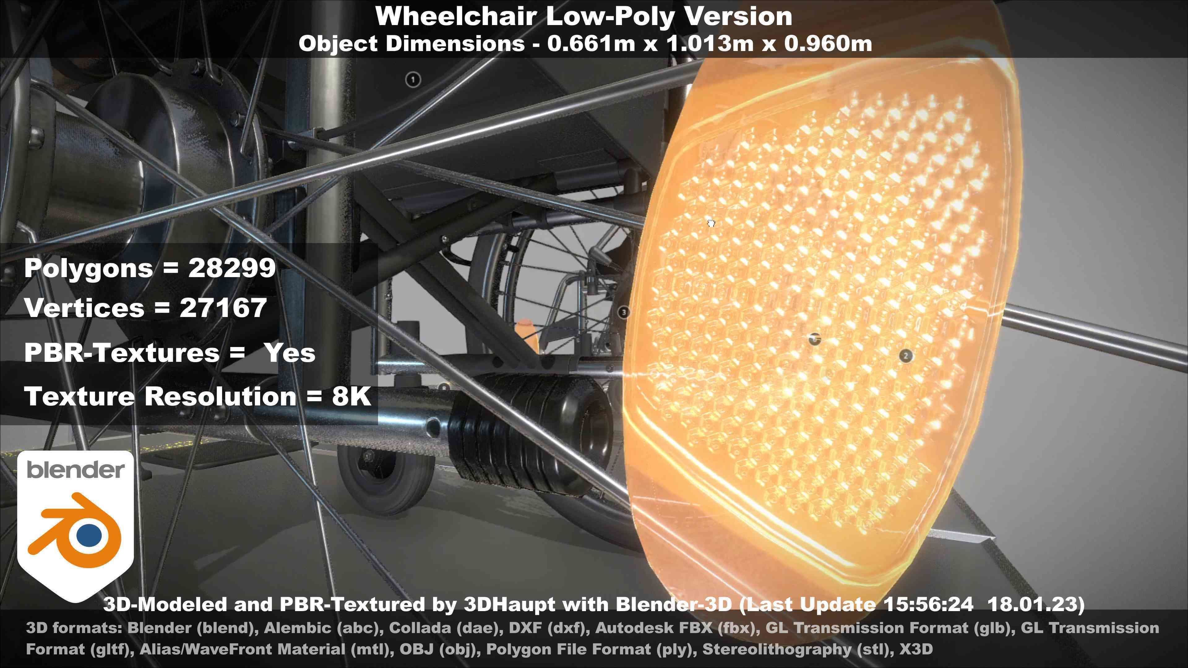 Wheelchair High-Poly and Low-Poly Version 3D Model Collection_64