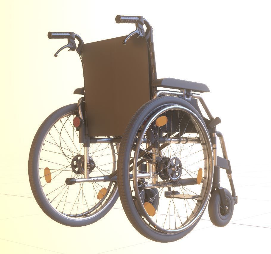 Wheelchair High-Poly and Low-Poly Version 3D Model Collection_27
