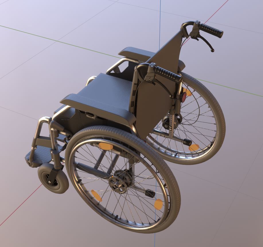 Wheelchair High-Poly and Low-Poly Version 3D Model Collection_24