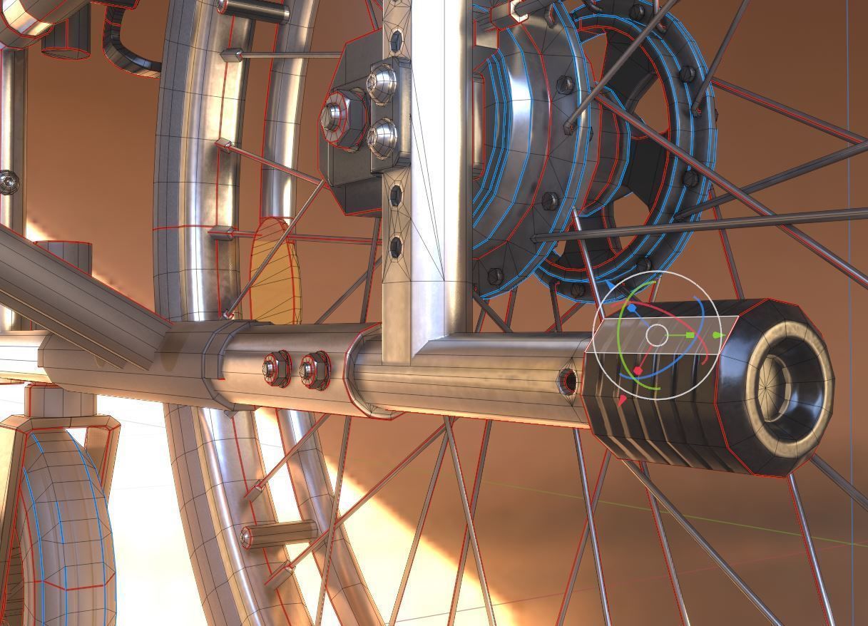 Wheelchair High-Poly and Low-Poly Version 3D Model Collection_29