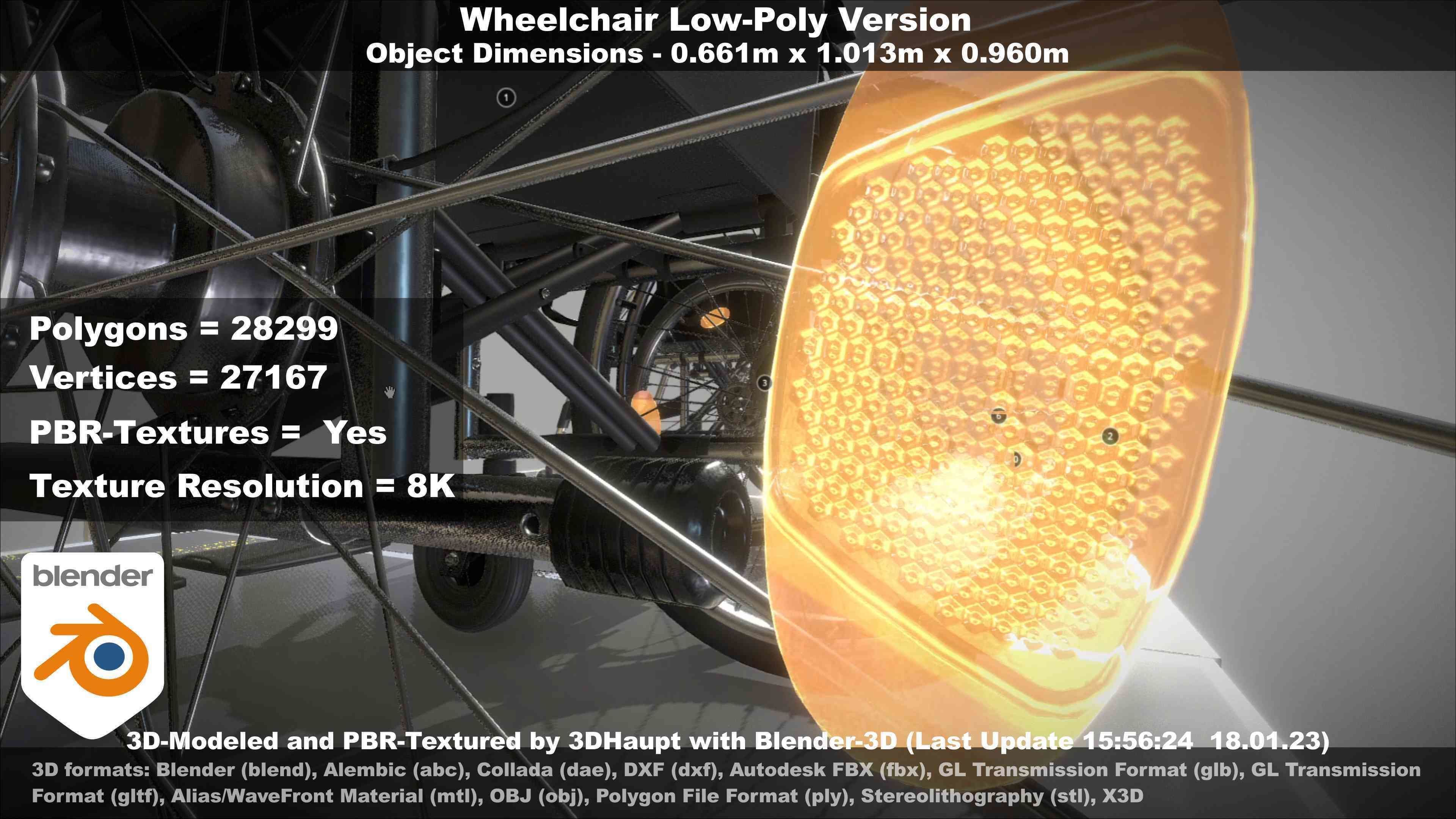 Wheelchair High-Poly and Low-Poly Version 3D Model Collection_53