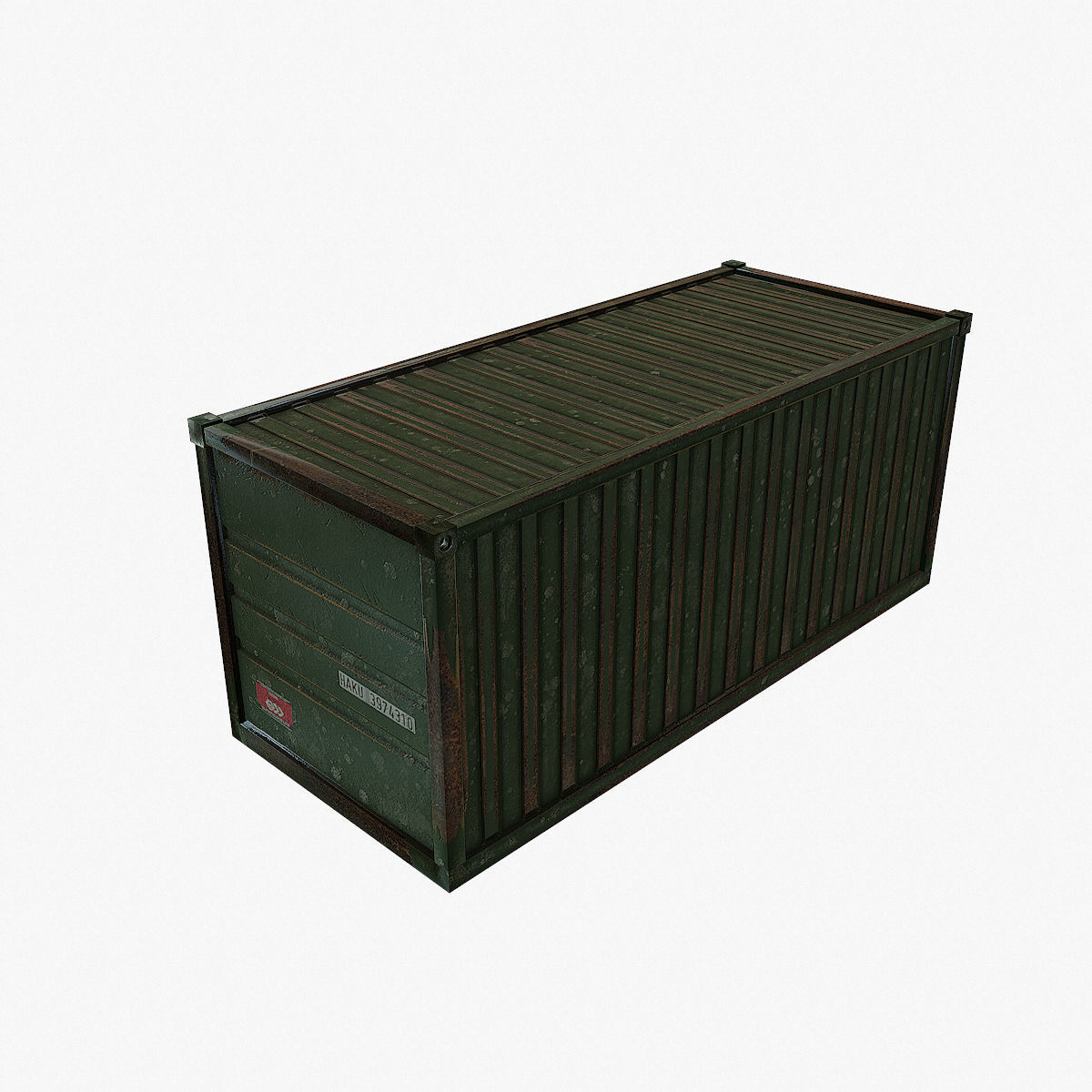 Container 2 shipping Low-poly 3D model_3