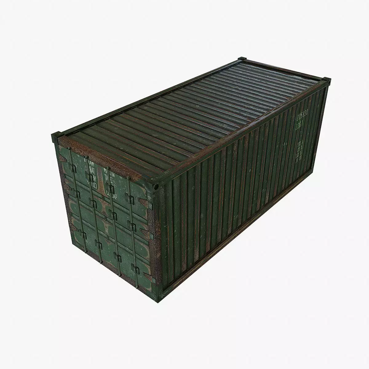 Container 2 shipping Low-poly 3D model_0