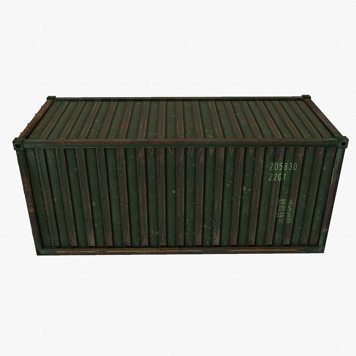 Container 2 shipping Low-poly 3D model_1