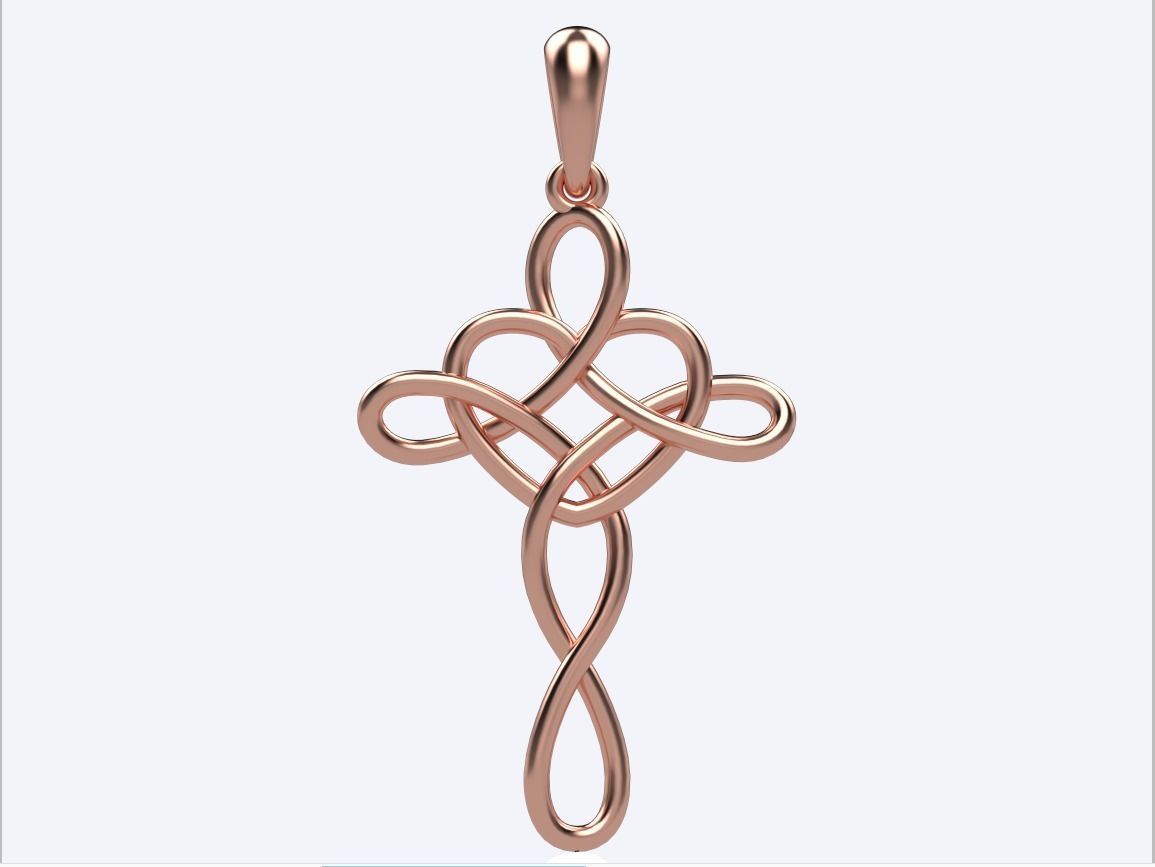 cross pendant 3D print model_2